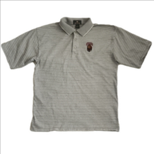 Antigua Montana Grizzlies Gray & Black Striped Polo Shirt
